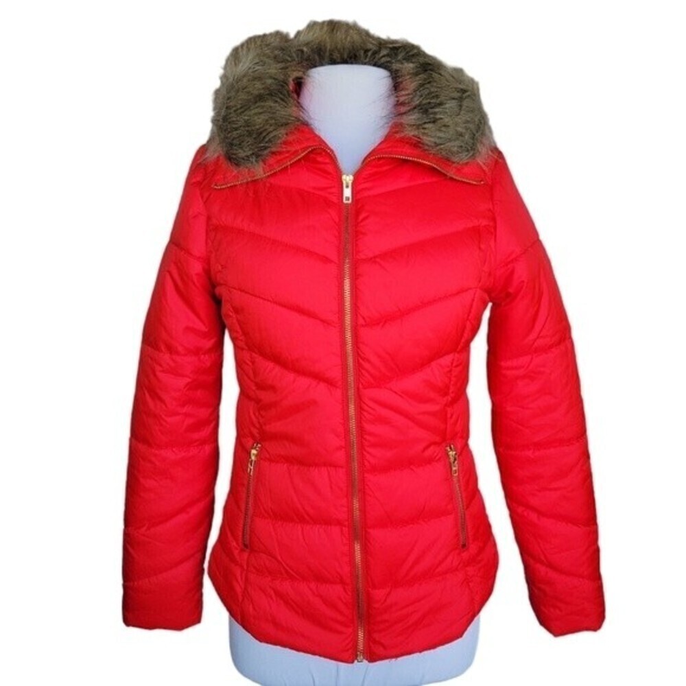 Arizona NWT Women's Bright Red Orange Puffer Jacket Size S